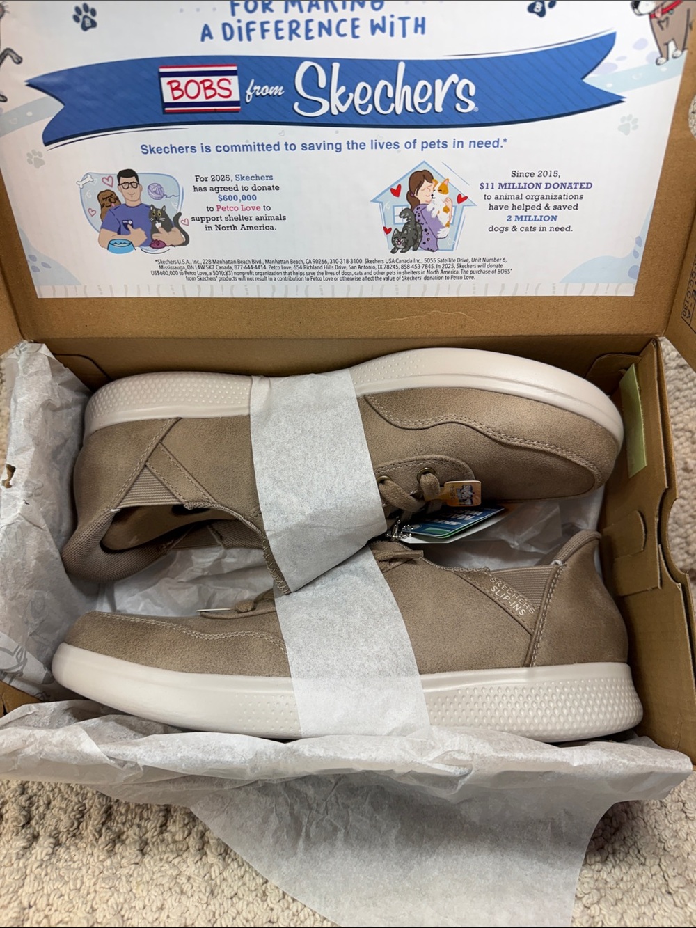 BOBS from Skechers Women's Taupe Slip-On Sneakers 10W